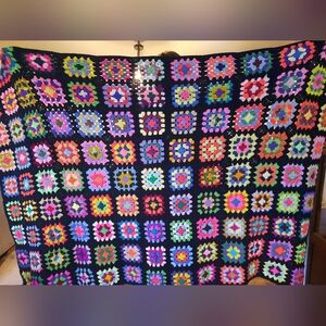 Colorful Crochet Granny Square Blanket 50x70